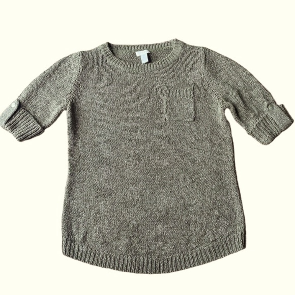 Chico’s Light Olive Green Short Sleeve Sweater Size Small Chico’s Size 0